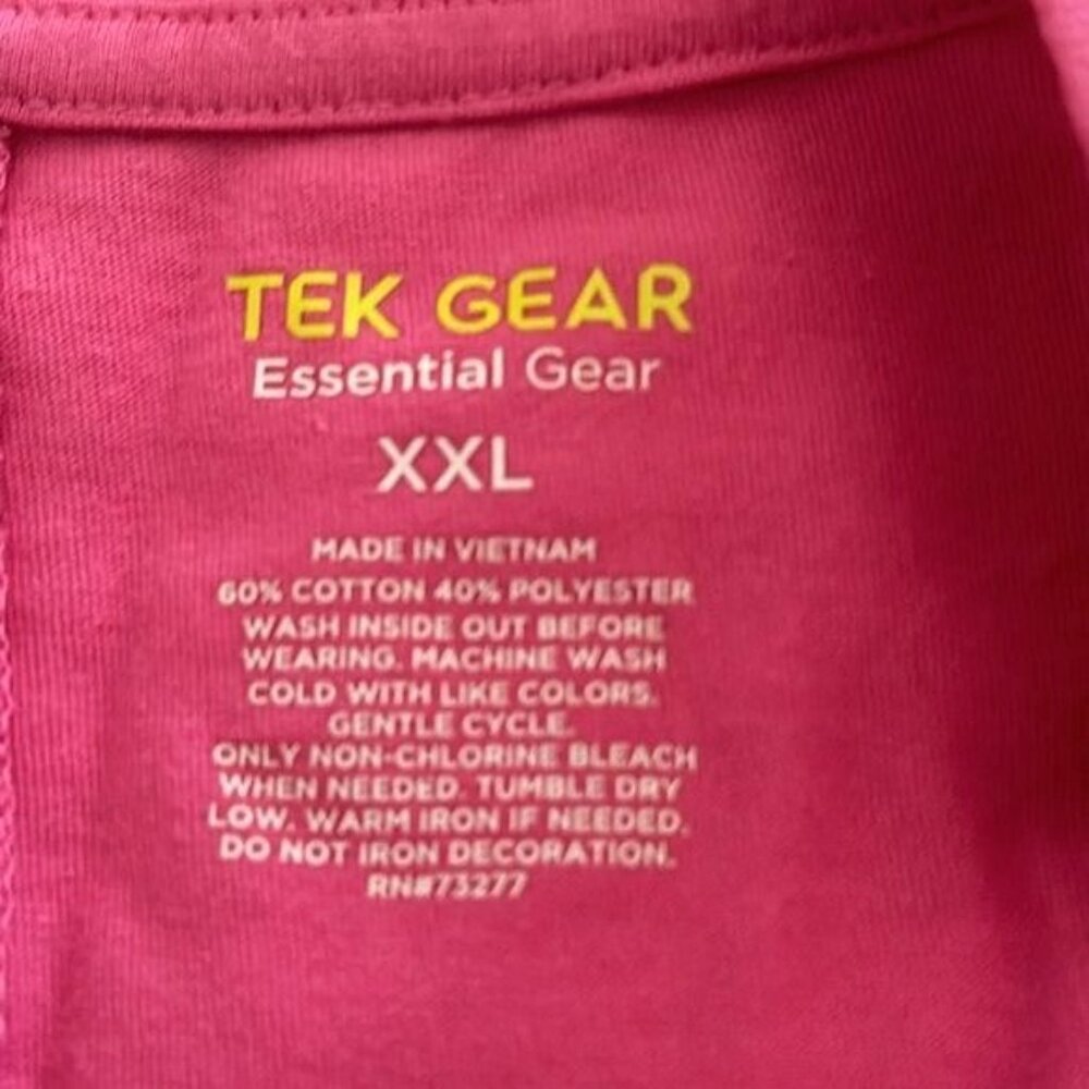 Tek Gear Womens V-Neck Essential Gear Tee XXL Pink With Abstract Graphic - Picture 2 of 6